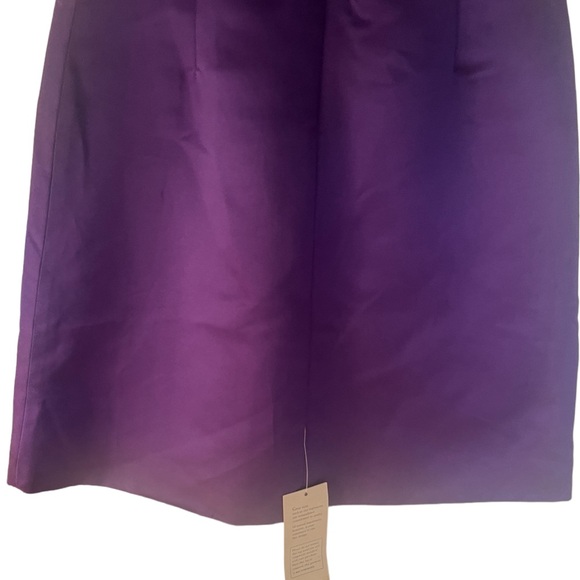 NWT Kay Unger Fit & Flair Satin Sleeveless Open Back with Bow Purple Sz2 - Picture 7 of 16